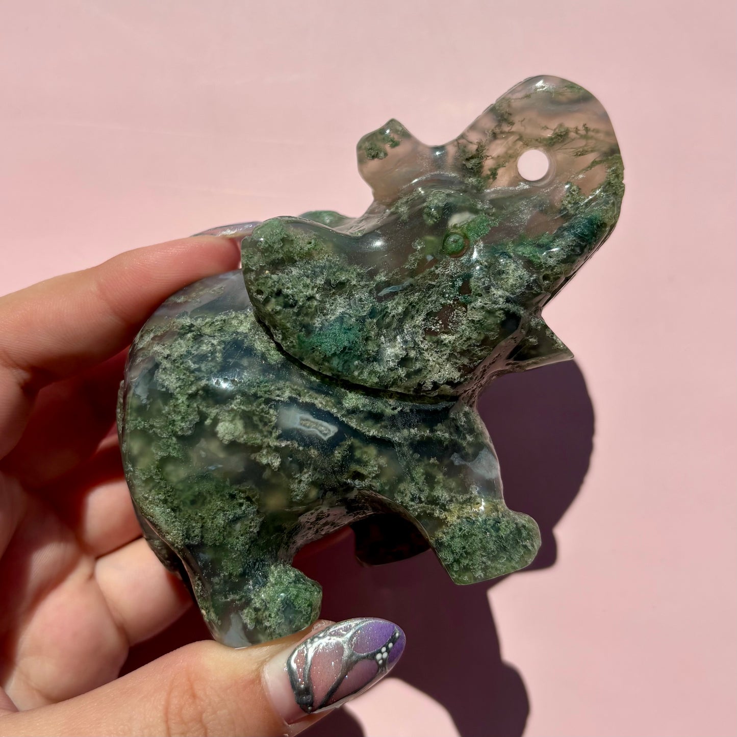 MOSS AGATE ELEPHANTS