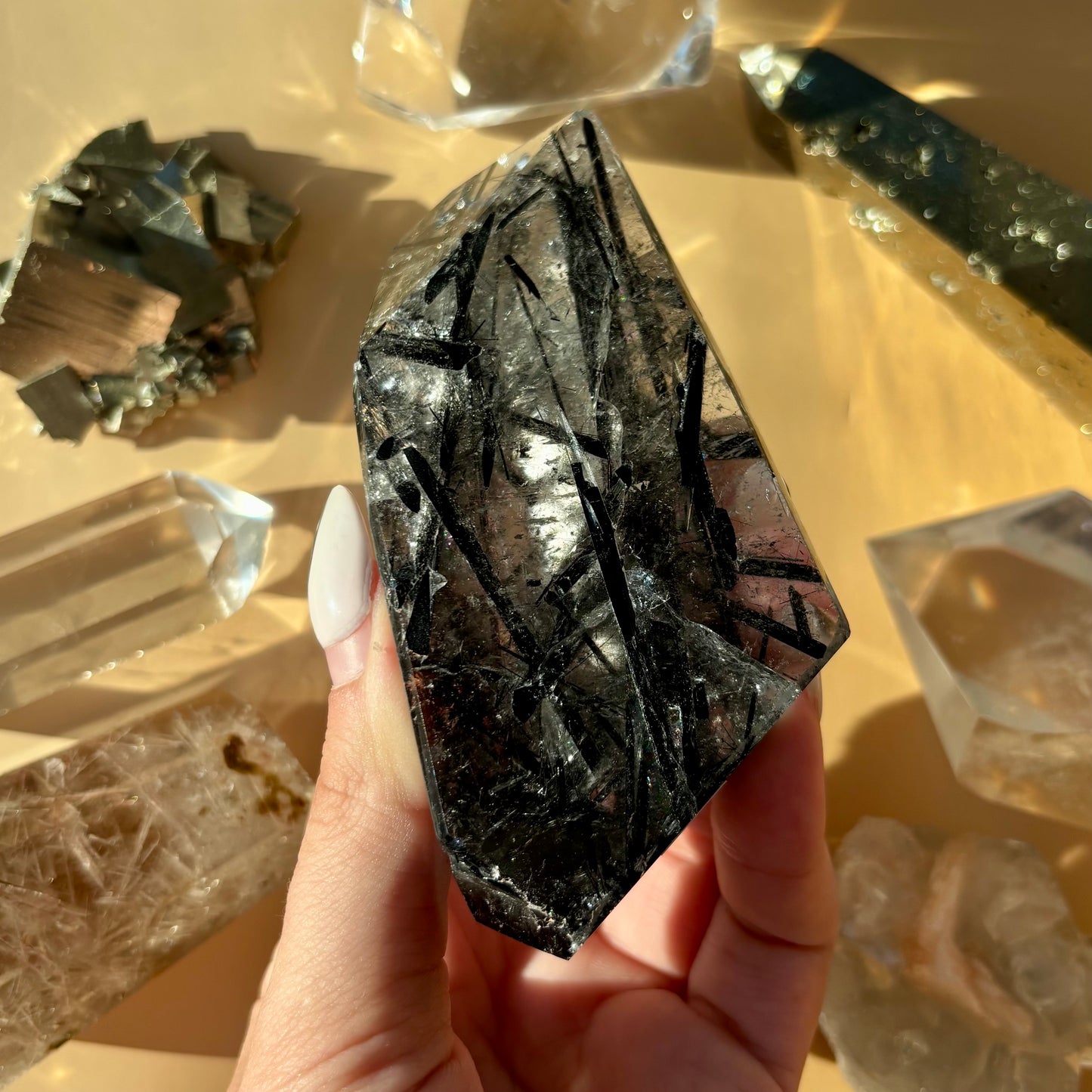 DEEP TOURMALATED QUARTZ FREEFORMS