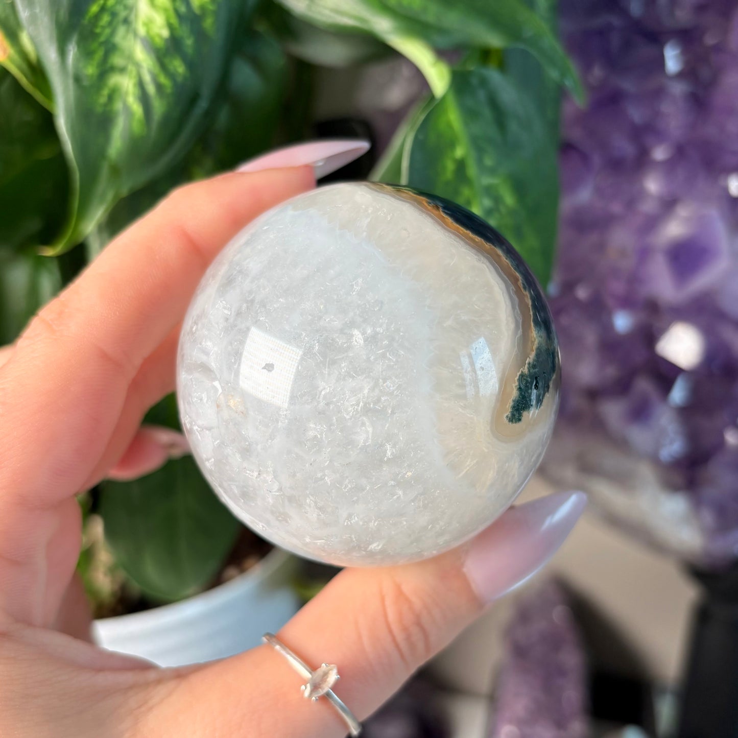 MOSS AGATE SPHERE