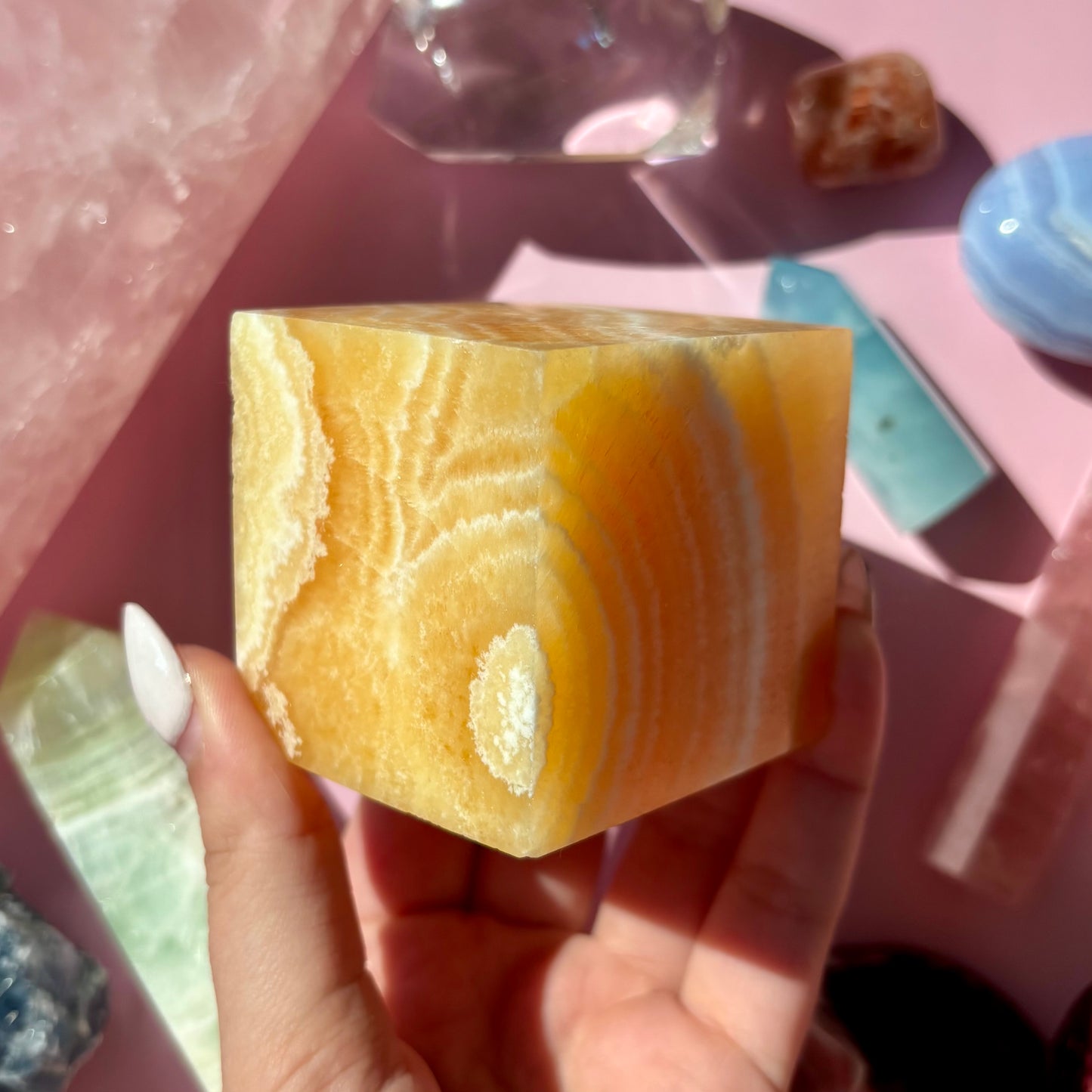 ORANGE CALCITE CUBES