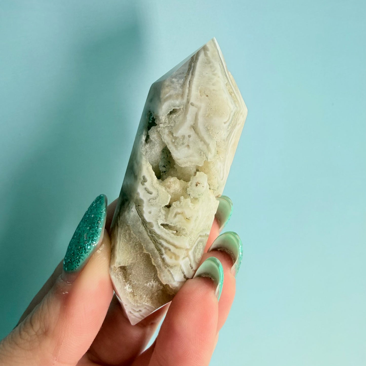 MOSS AGATE DOUBLE TERMINATED POINTS