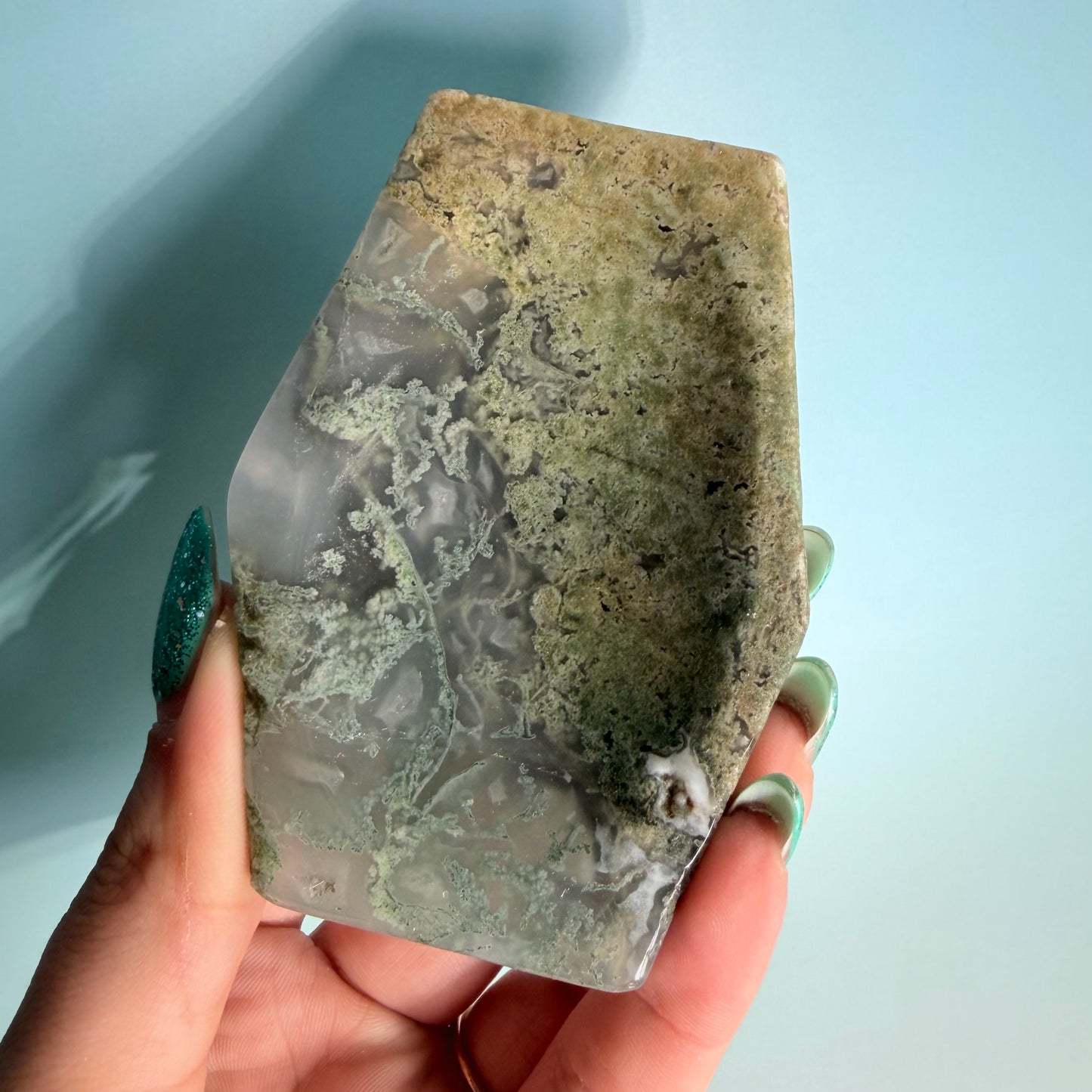 MOSS AGATE COFFIN BOWLS