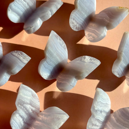 BLUE LACE AGATE BUTTERFLY - SMALL