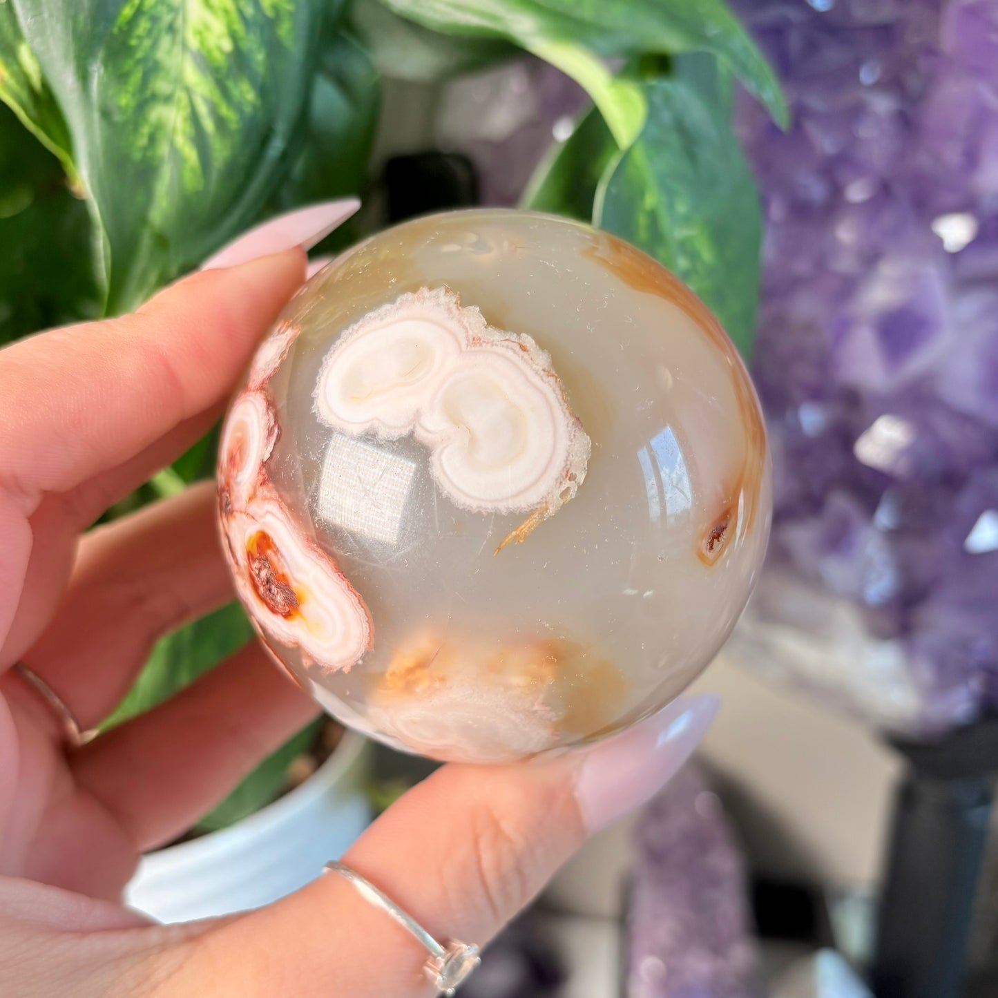 FLOWER AGATE SPHERE