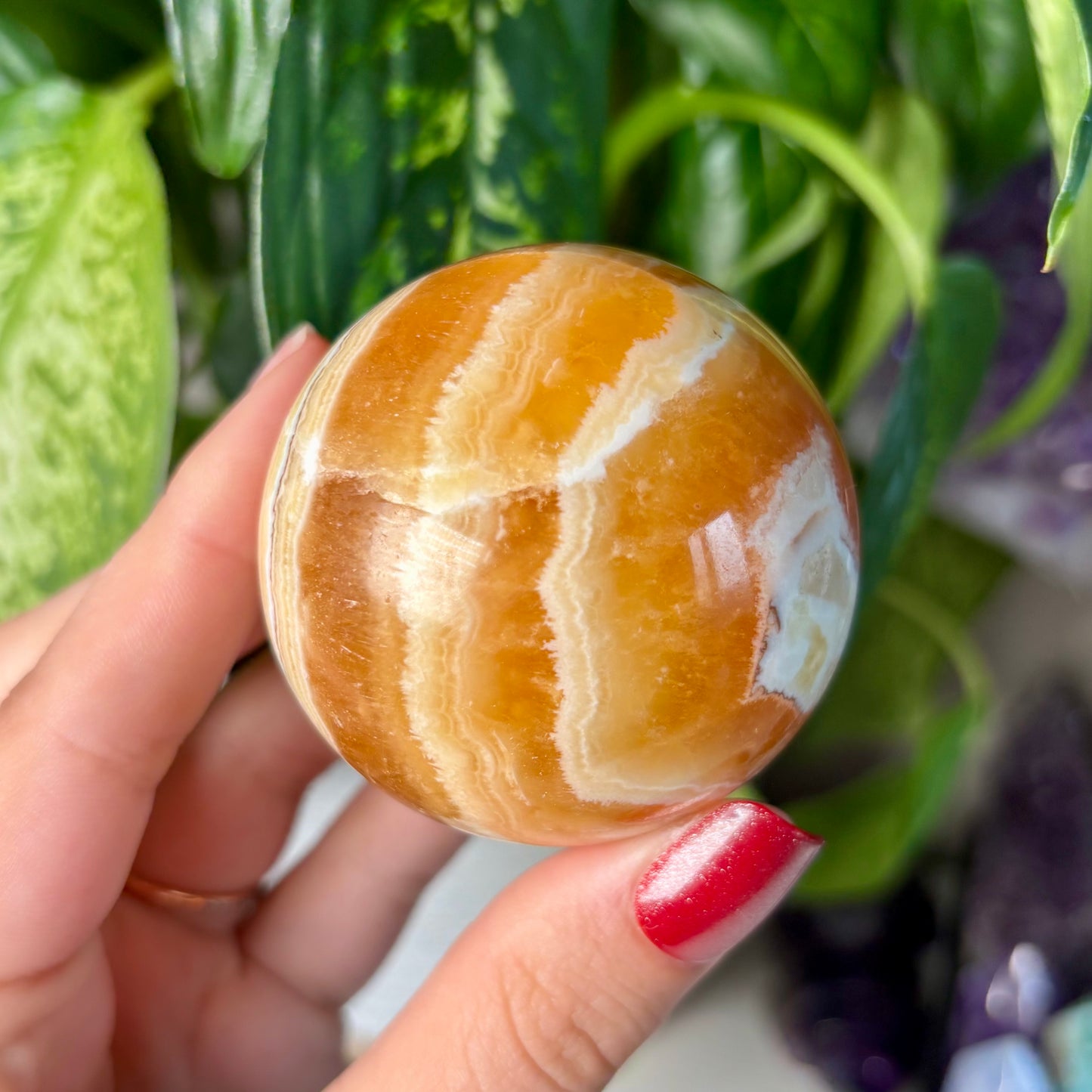 ORANGE CALCITE SPHERES