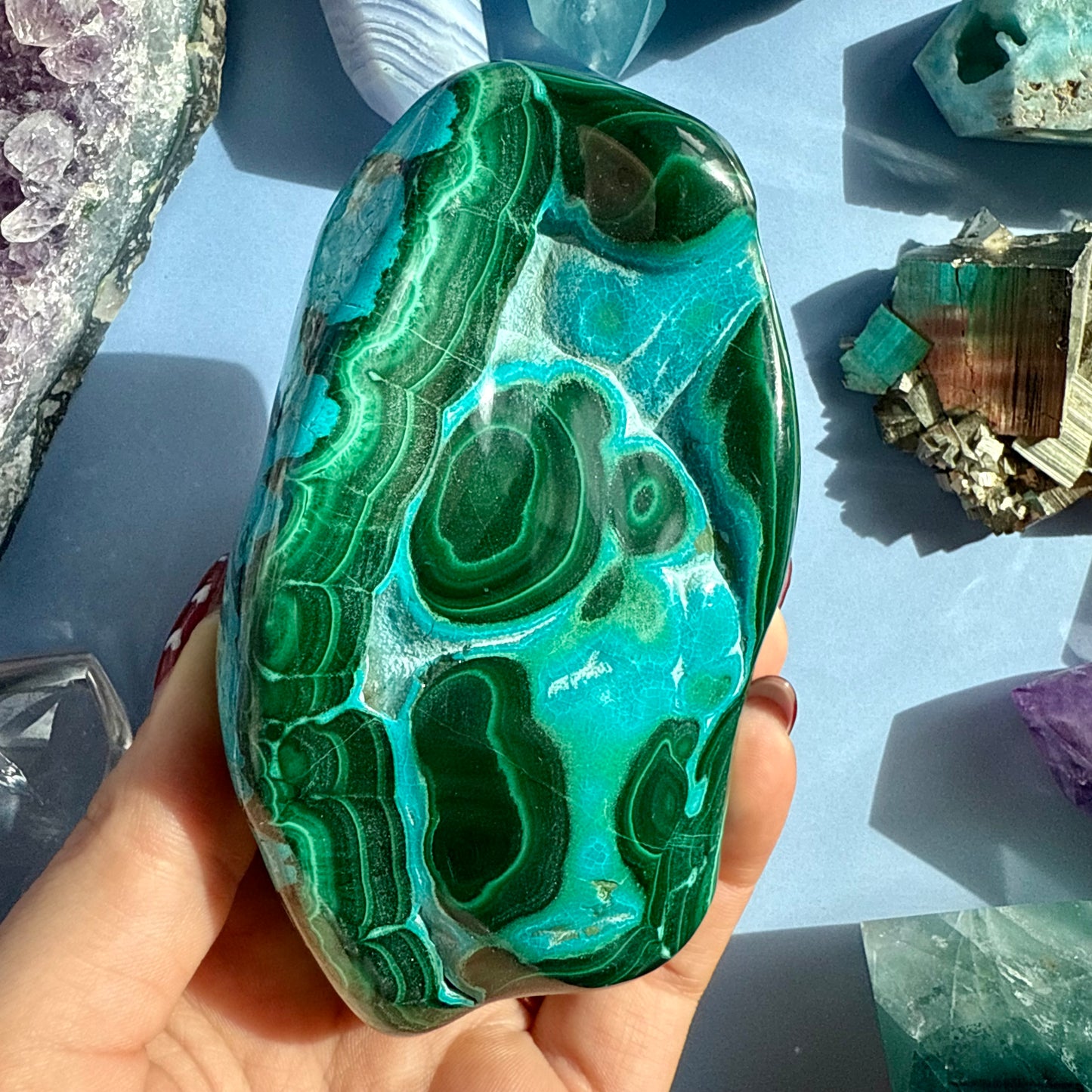 CHRYSOCOLLA MALACHITE FREEFORMS