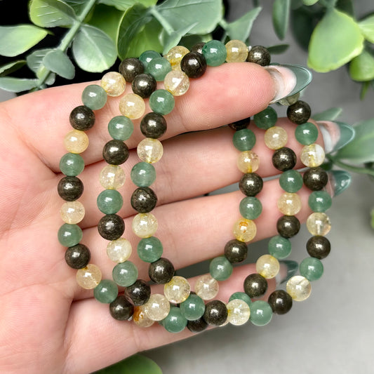 WEALTH BRACELET (CITRINE, PYRITE, GREEN AVENTURINE)