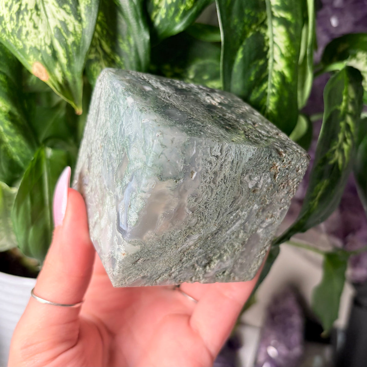 MOSS AGATE CUBES