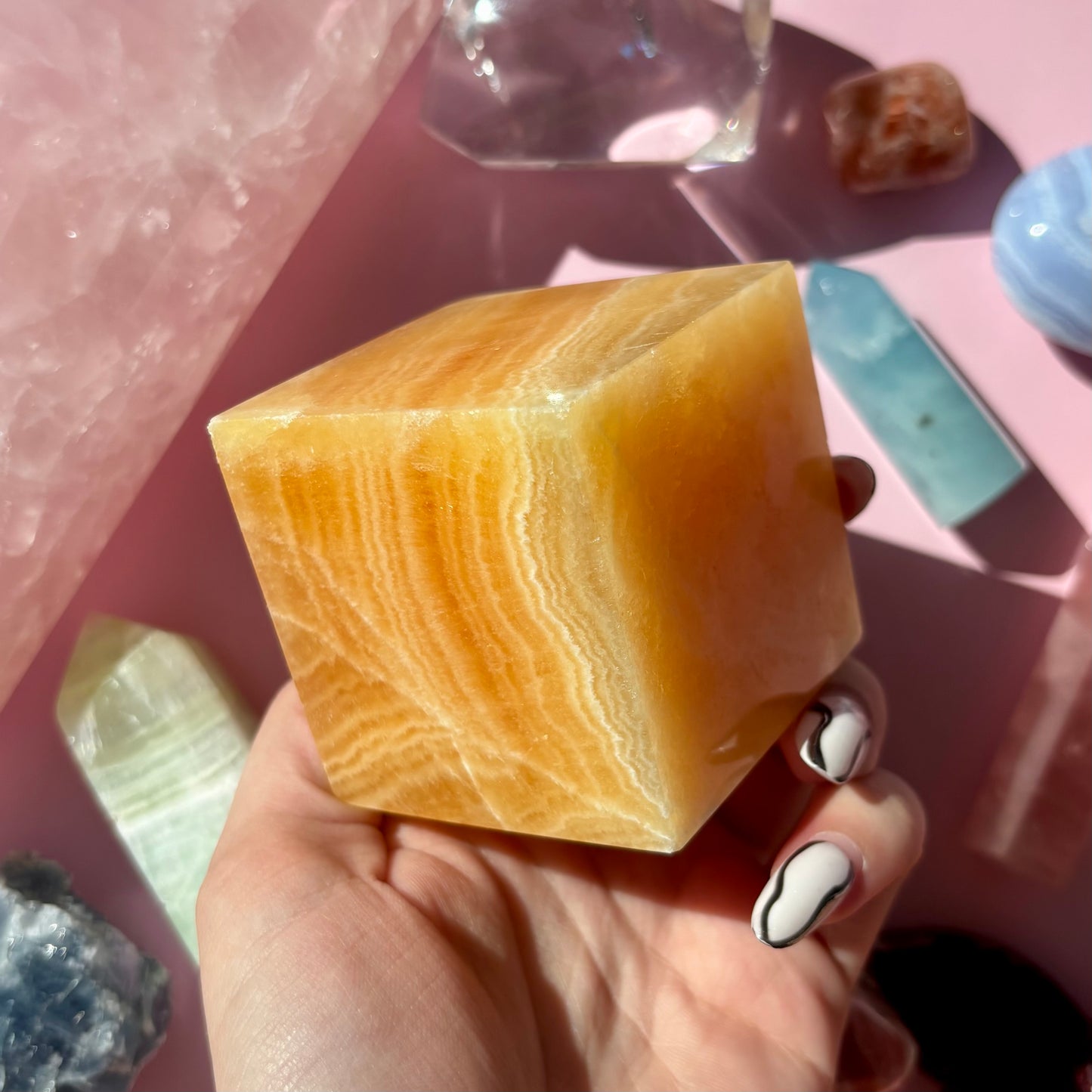 ORANGE CALCITE CUBES