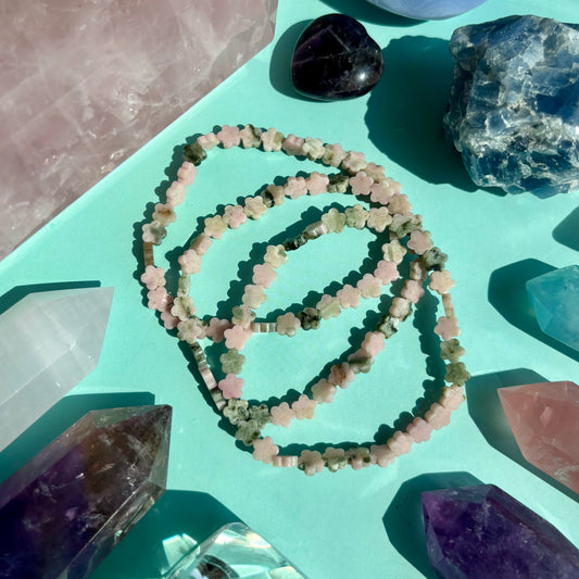 PINK OPAL FLOWER BRACELET