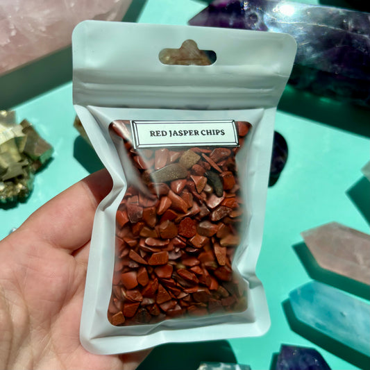 RED JASPER CHIPS - 100 GRAMS
