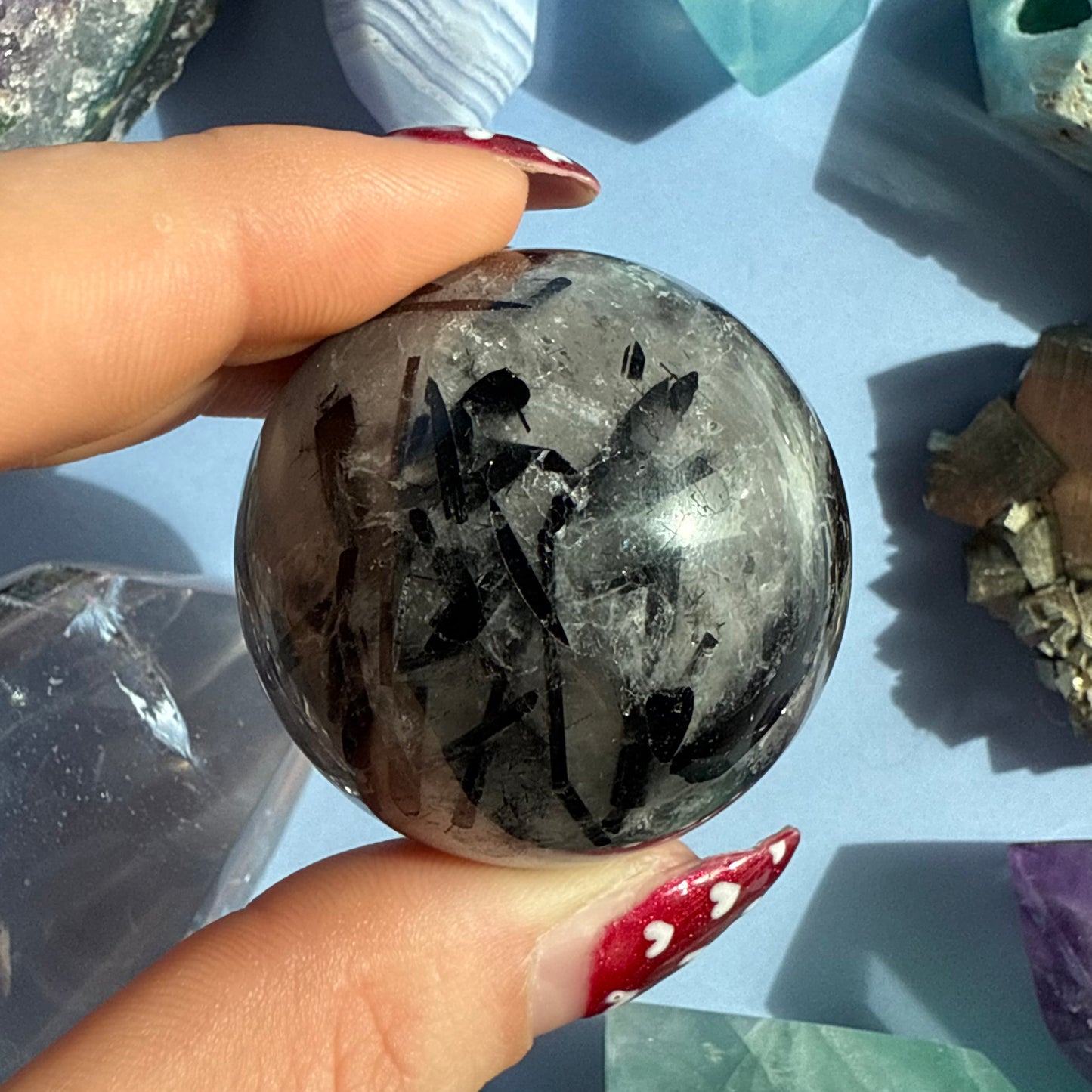 TOURMALATED QUARTZ SPHERES