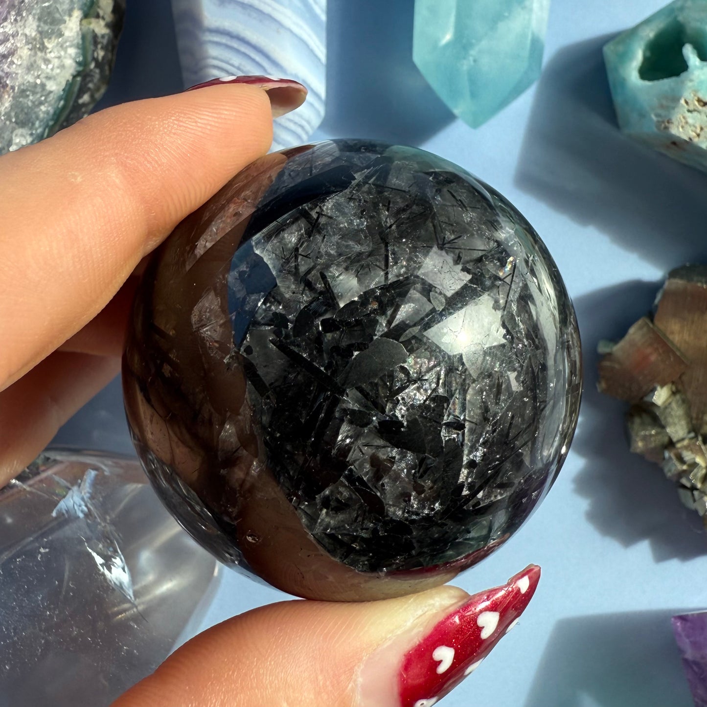 TOURMALATED QUARTZ SPHERES