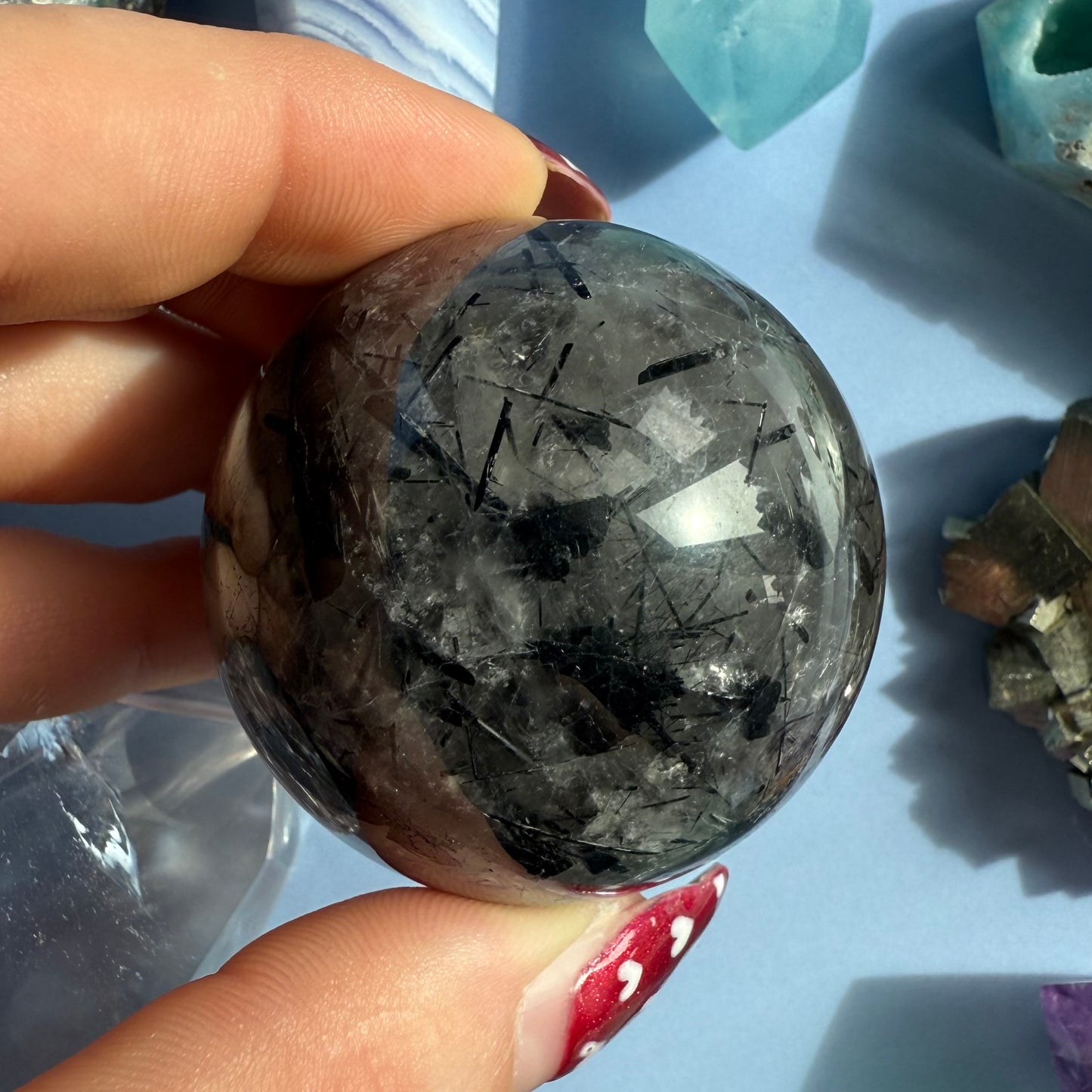 TOURMALATED QUARTZ SPHERES