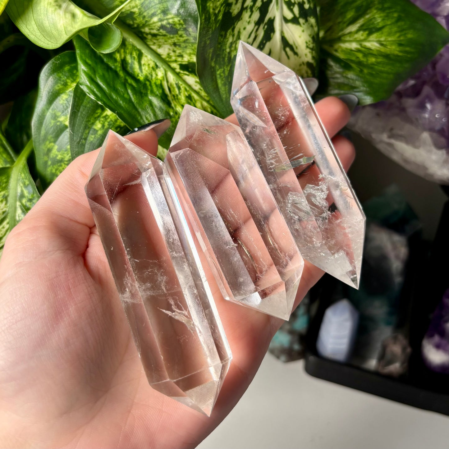 CLEAR QUARTZ DOUBLE TERMINATED POINTS