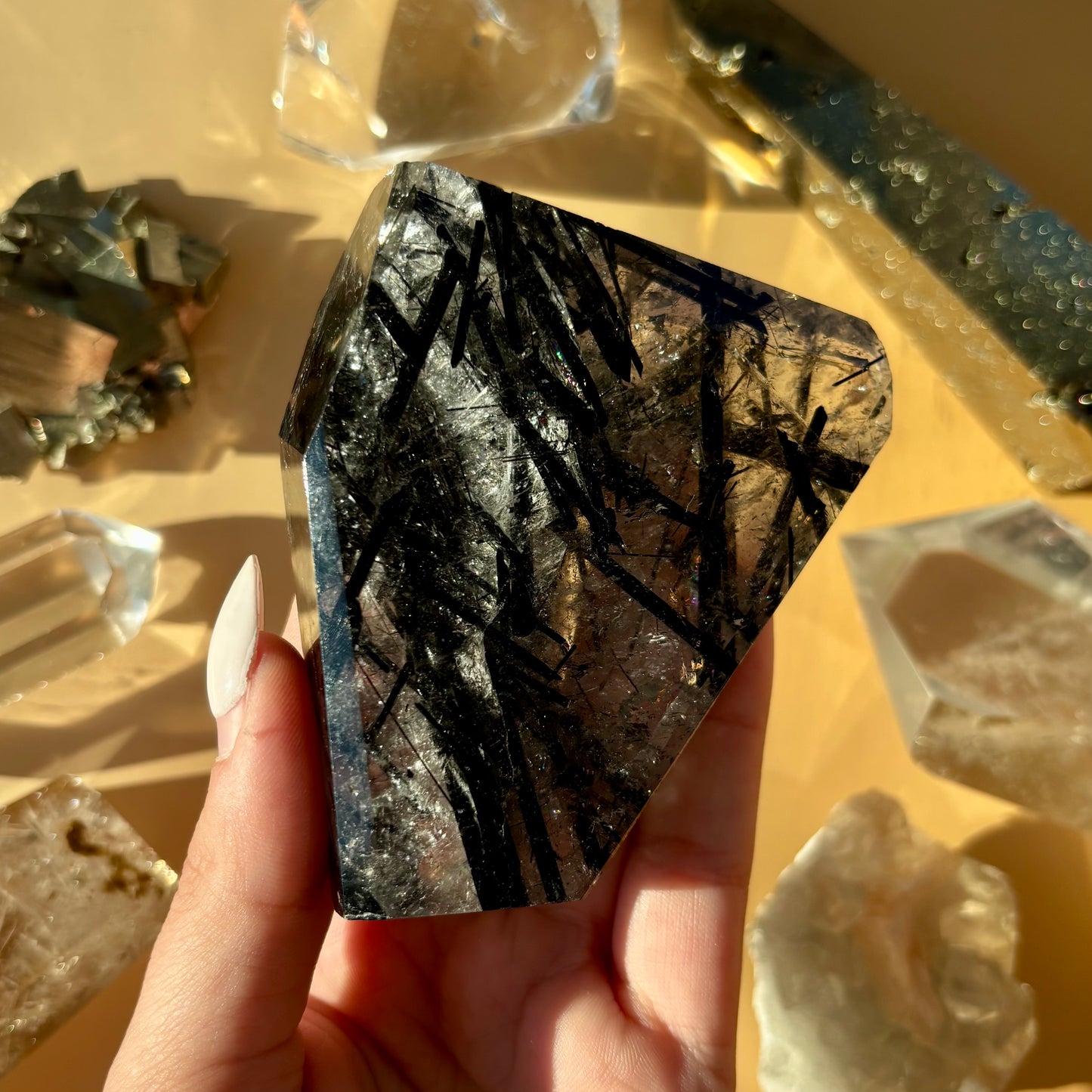 DEEP TOURMALATED QUARTZ FREEFORMS