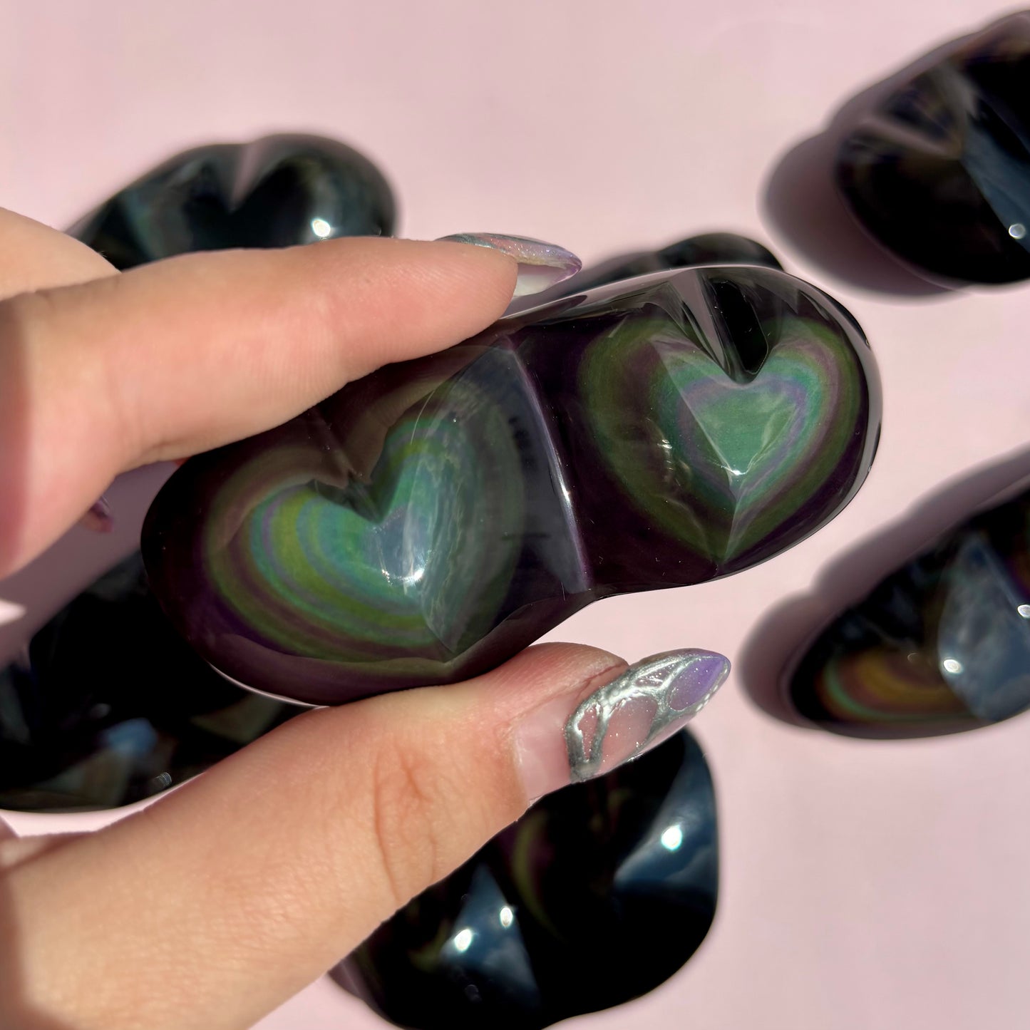 RAINBOW OBSIDIAN HEARTS