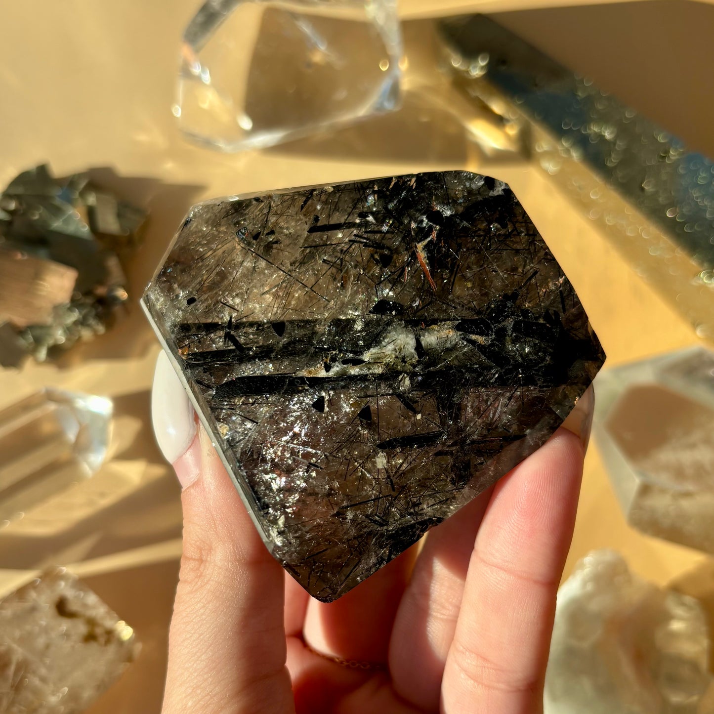 DEEP TOURMALATED QUARTZ FREEFORMS