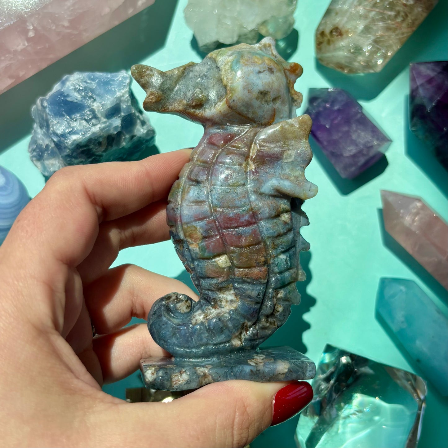 MOSS AGATE SEAHORSES