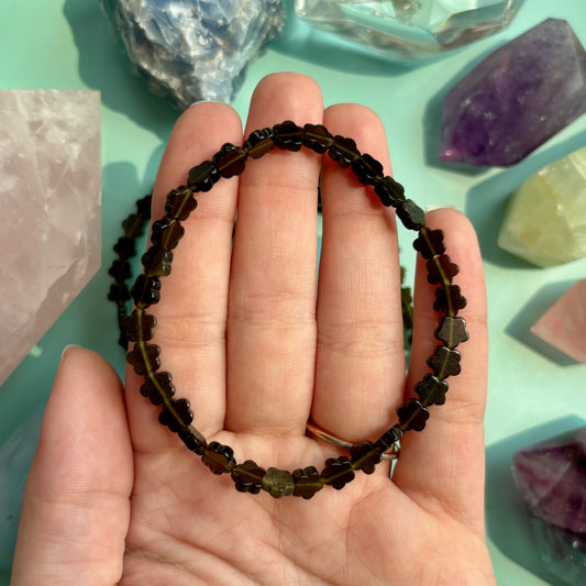 GOLD SHEEN OBSIDIAN FLOWER BRACELET