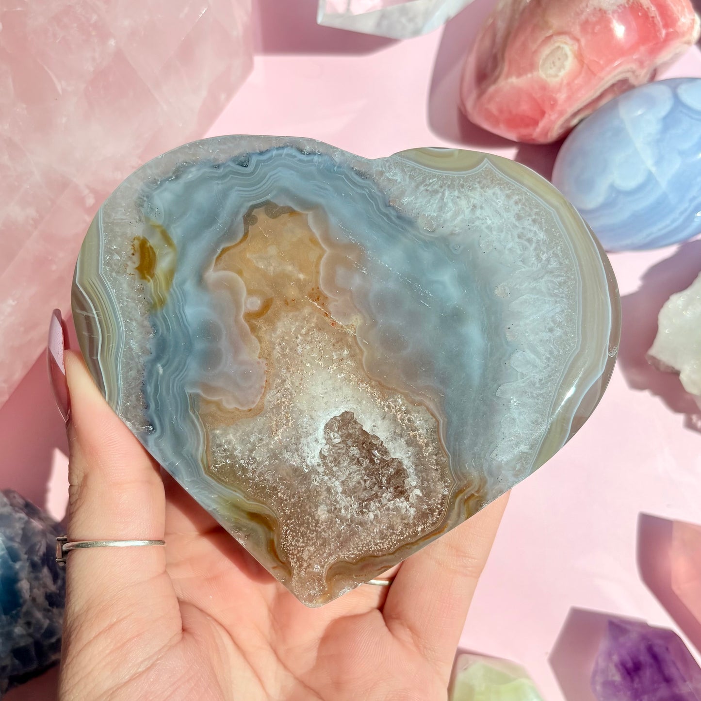 AGATE DRUZY HEARTS