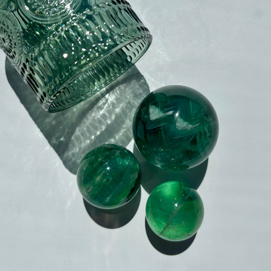 GEMMY GREEN FLUORITE SPHERES