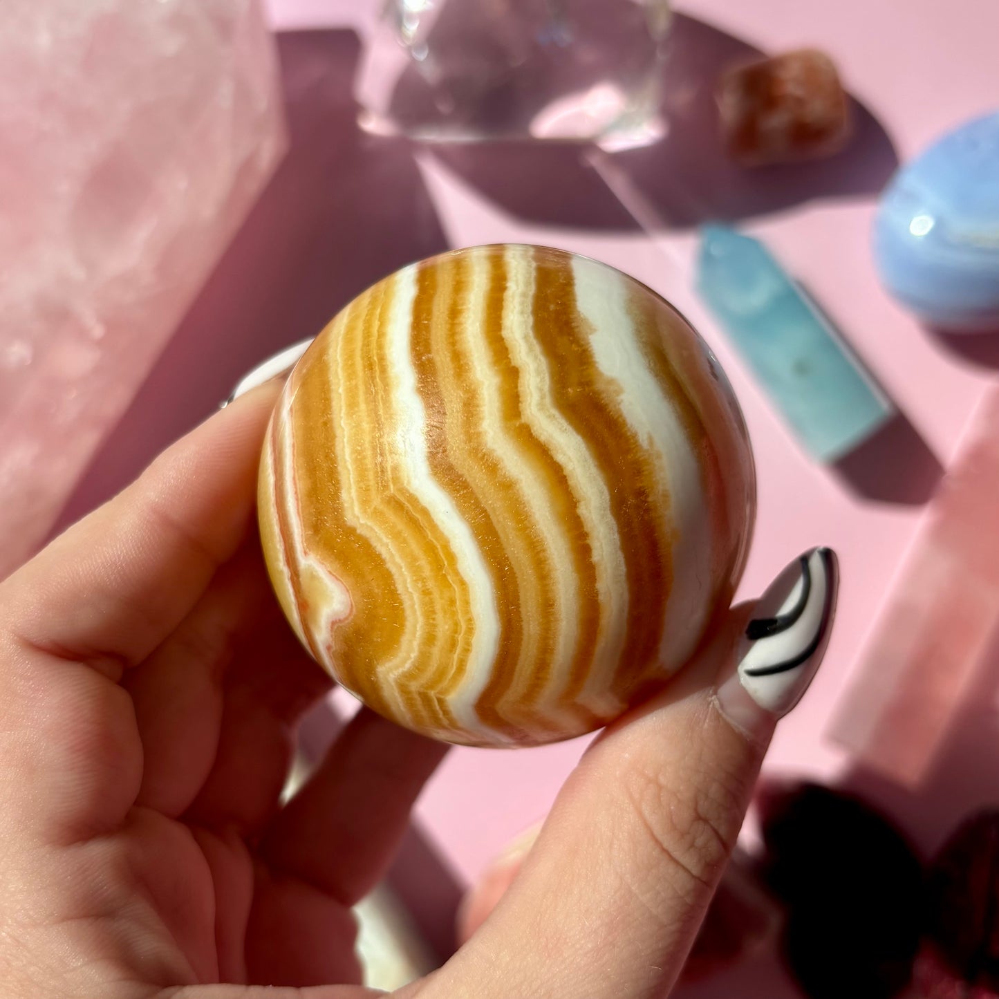 ORANGE CALCITE SPHERES