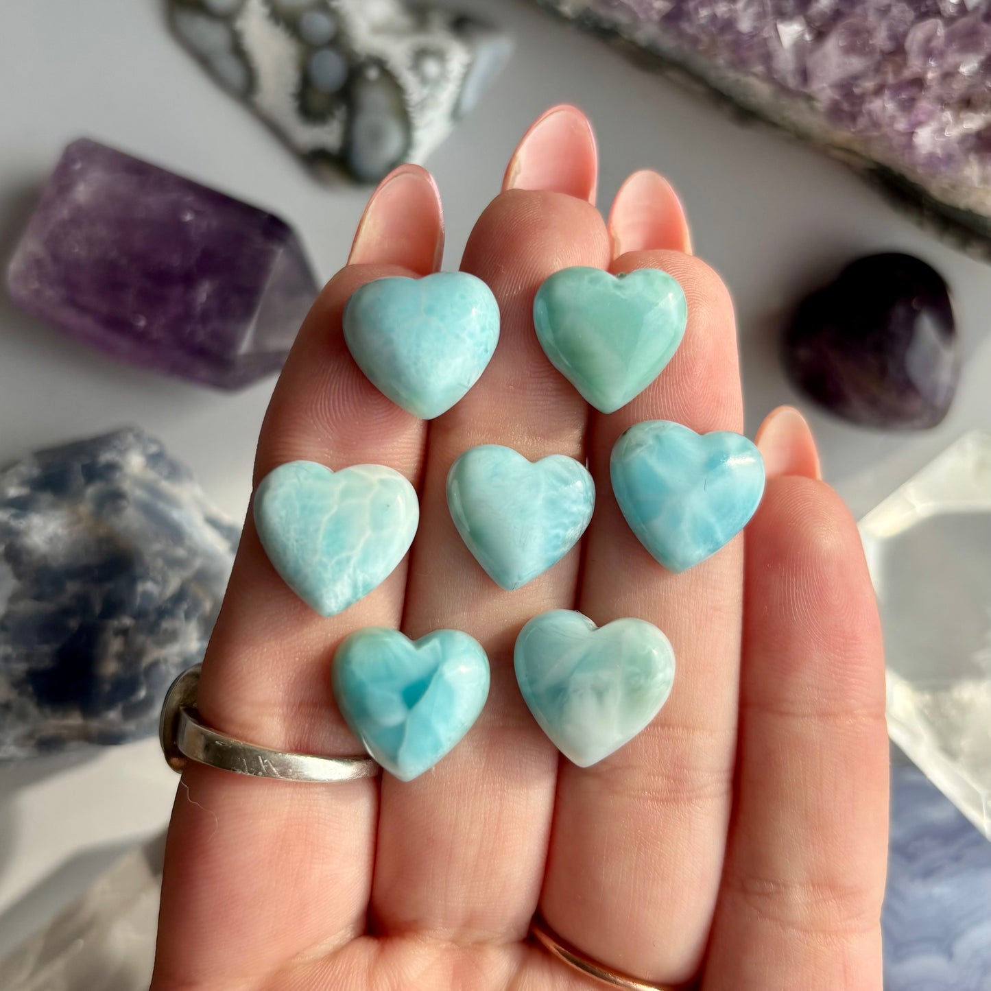MINI LARIMAR HEART