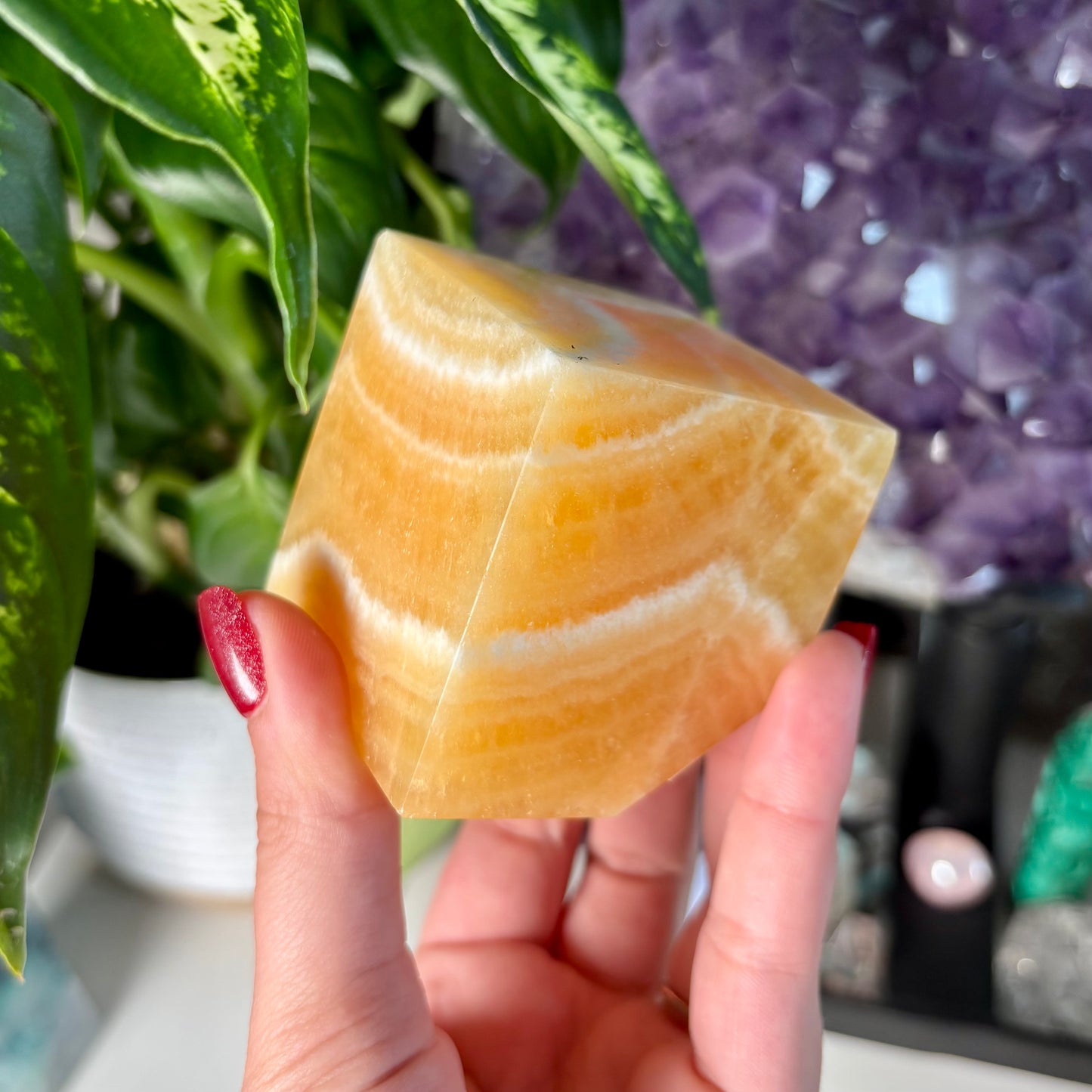 ORANGE CALCITE CUBES