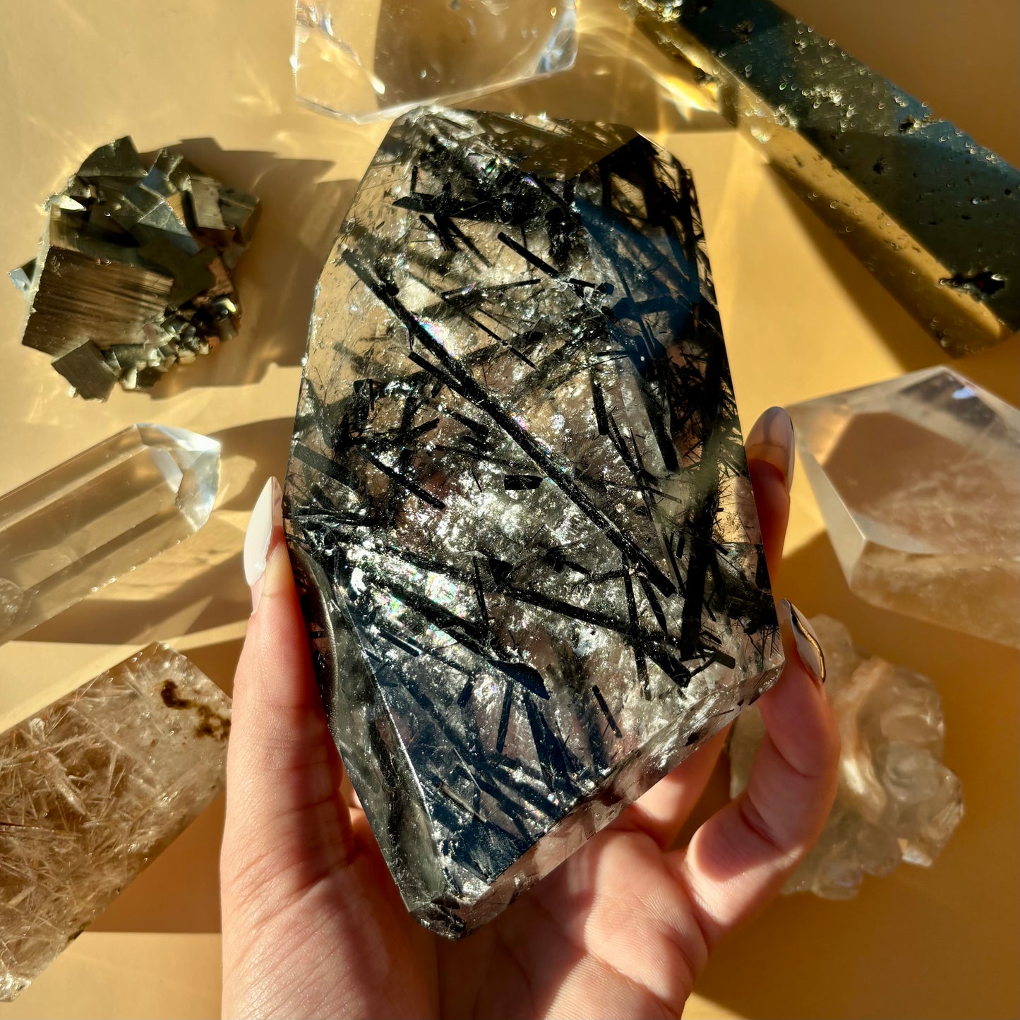 DEEP TOURMALATED QUARTZ FREEFORMS