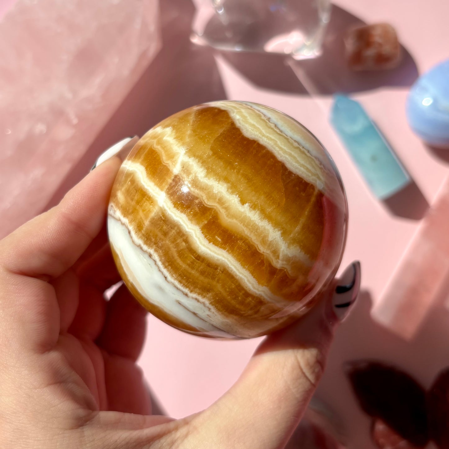 ORANGE CALCITE SPHERES
