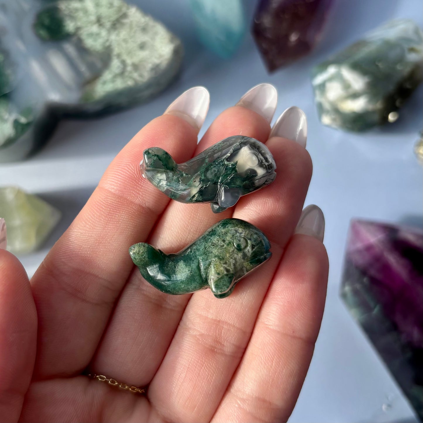 MOSS AGATE WHALE