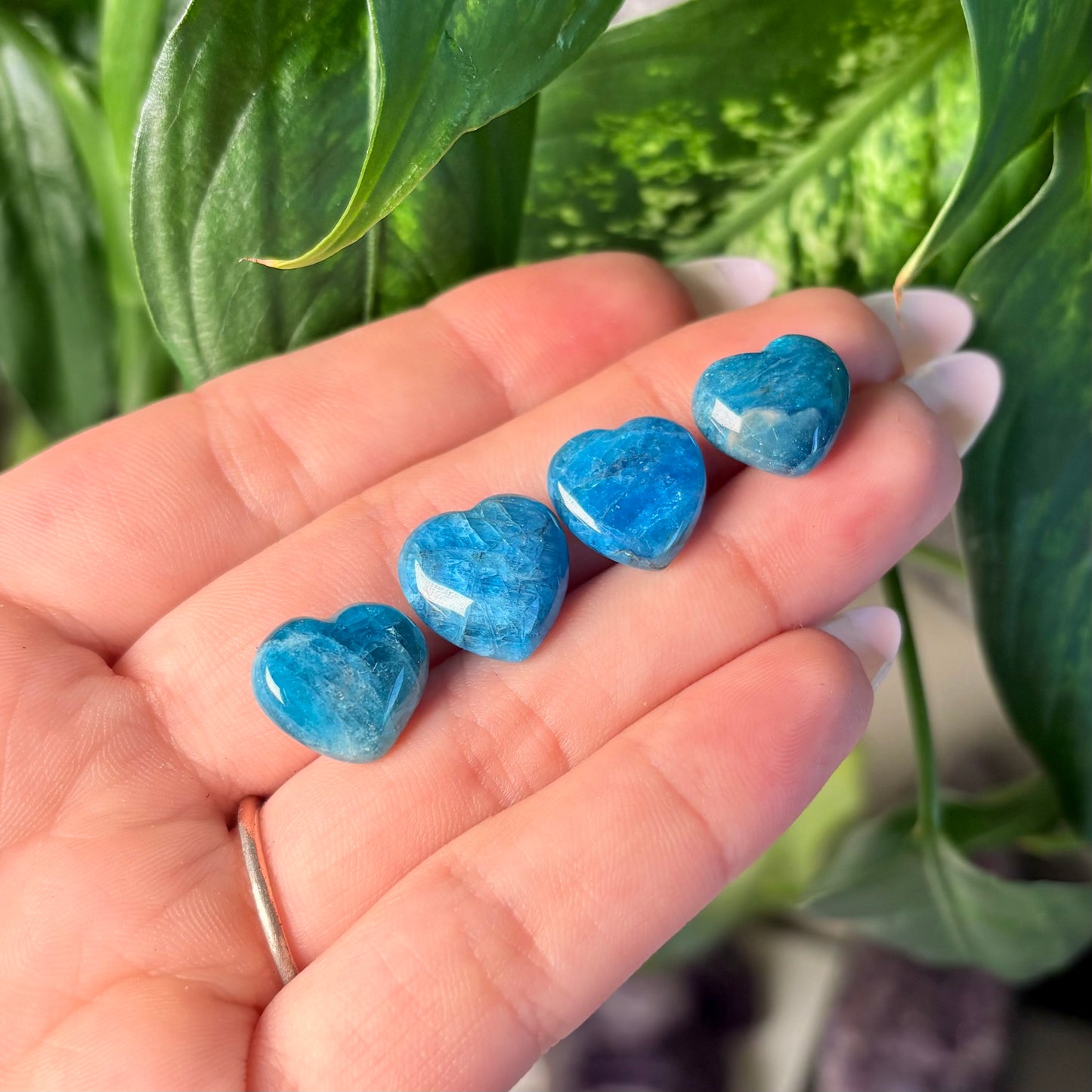 BLUE APATITE HEART