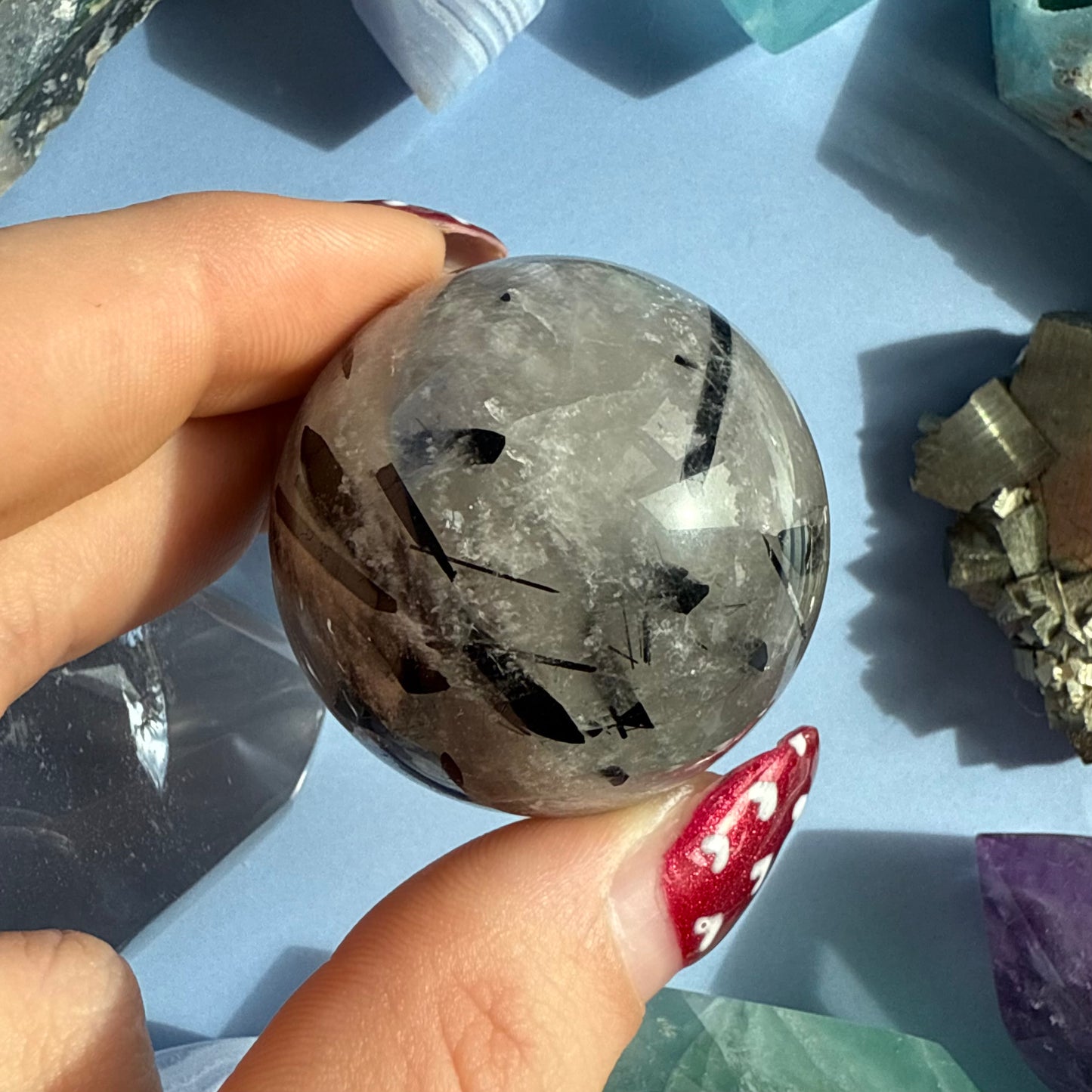 TOURMALATED QUARTZ SPHERES