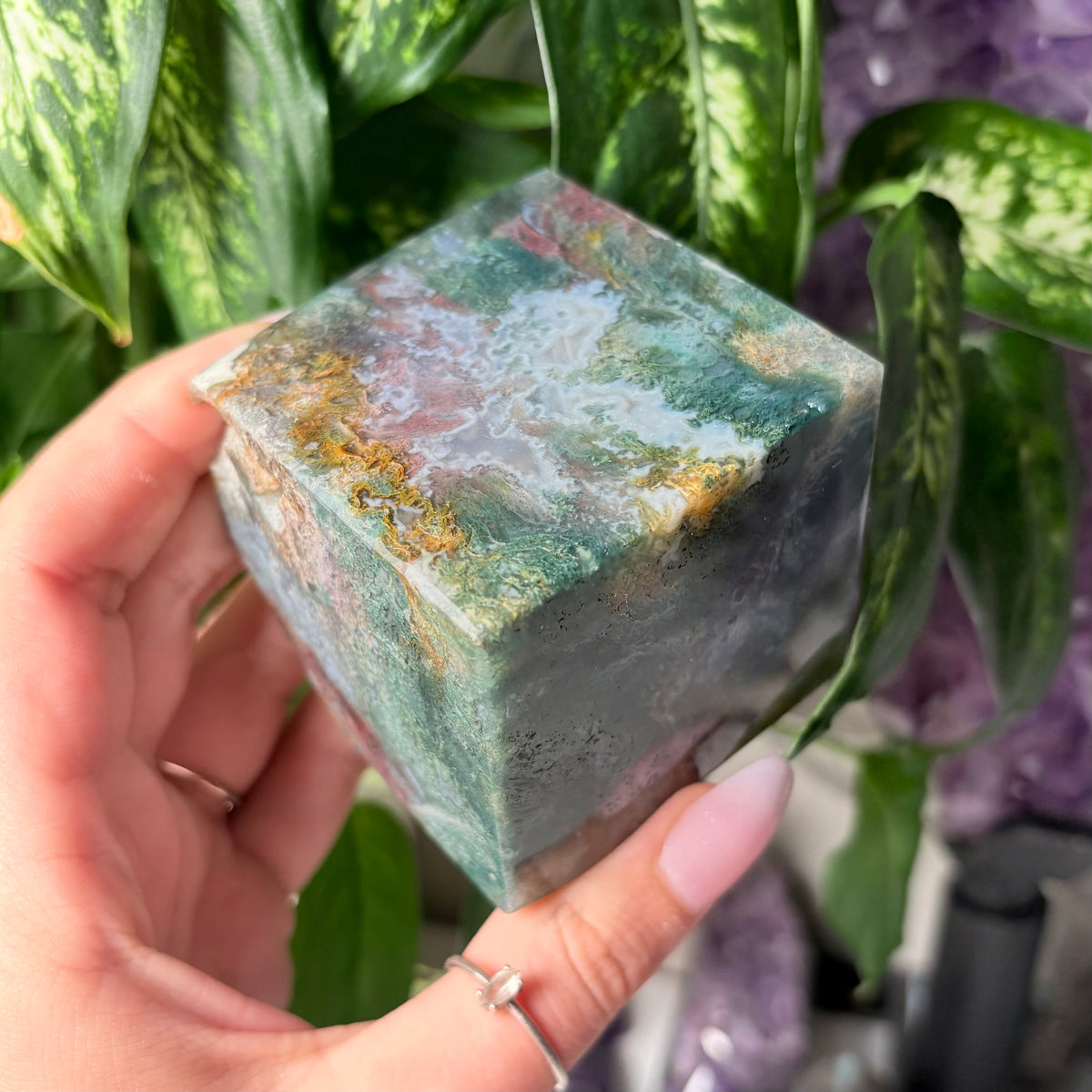 MOSS AGATE CUBES