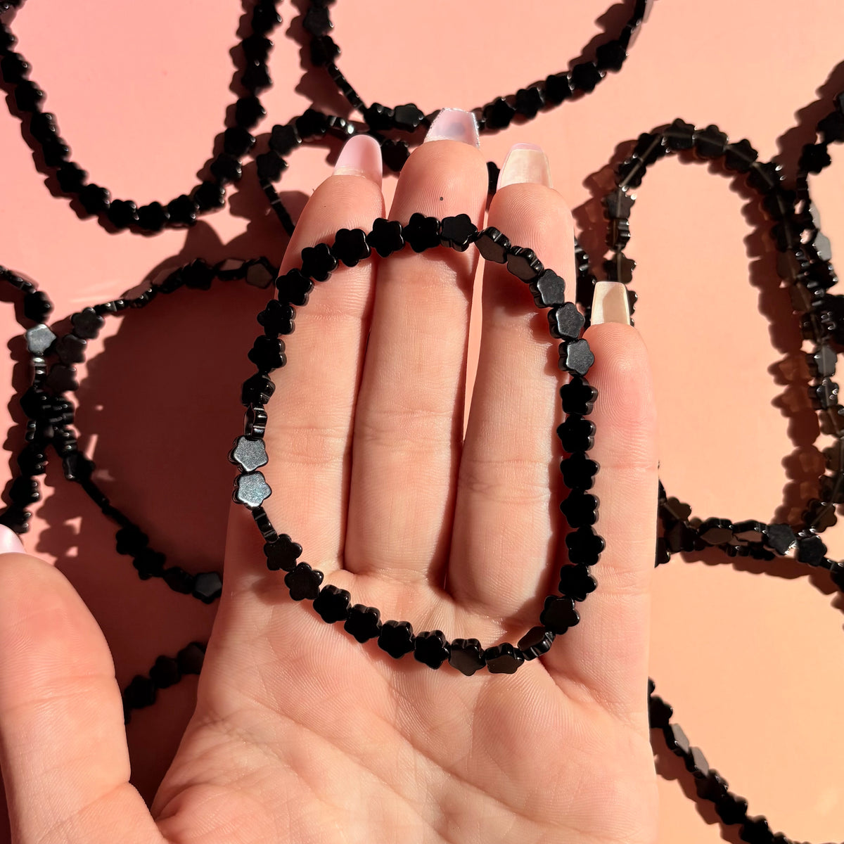 OBSIDIAN BRACELET - FLOWER