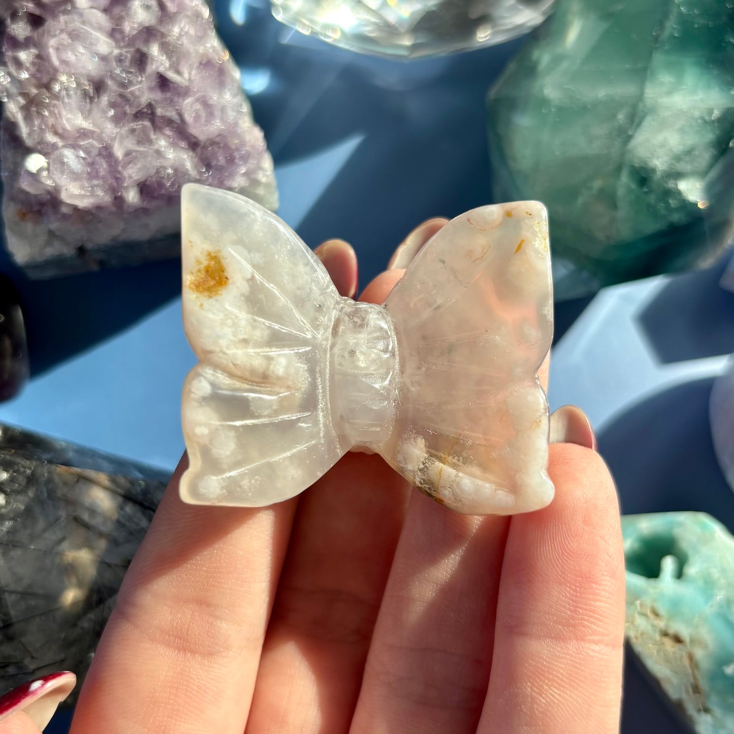 FLOWER AGATE BUTTERFLY