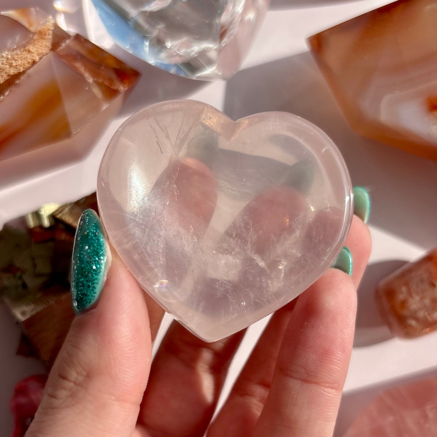 ROSE QUARTZ MINI HEART TRAY