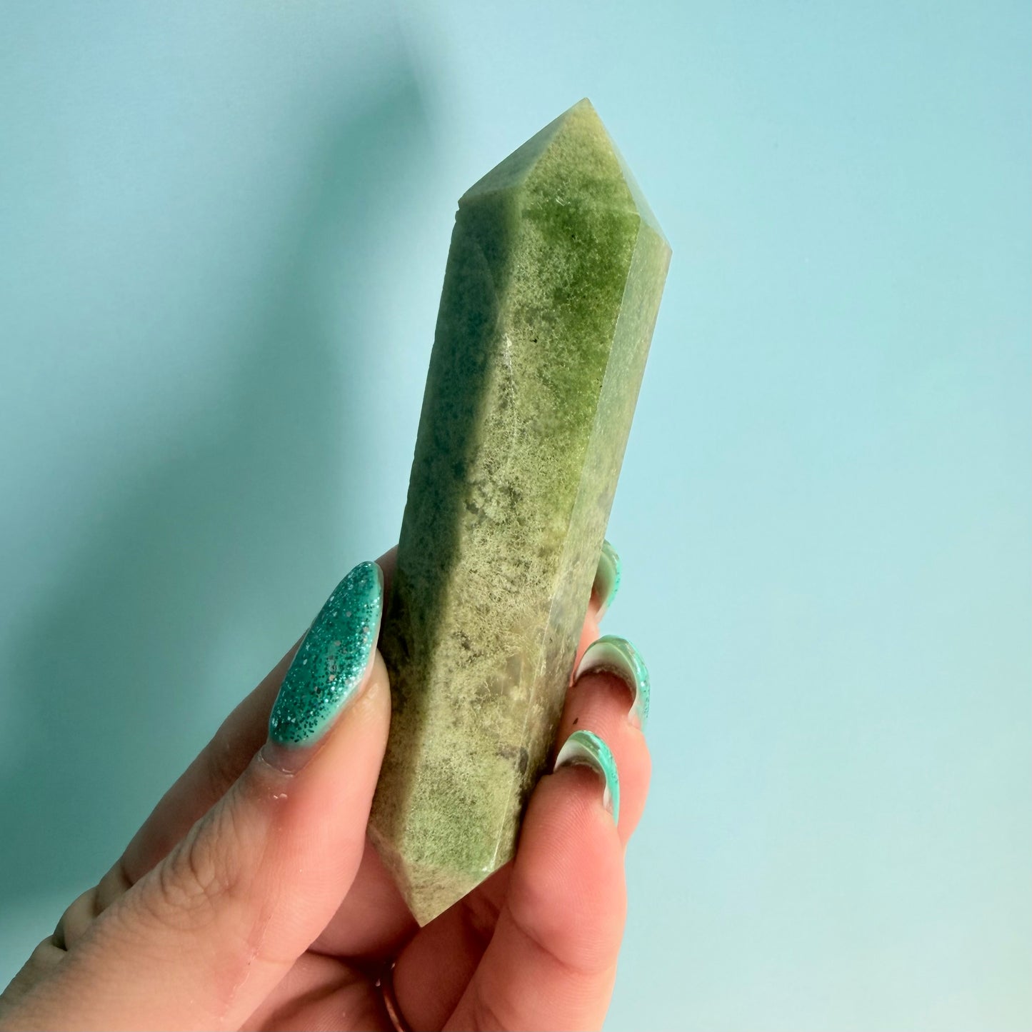 MOSS AGATE DOUBLE TERMINATED POINTS