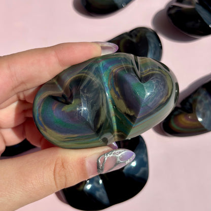 RAINBOW OBSIDIAN HEARTS