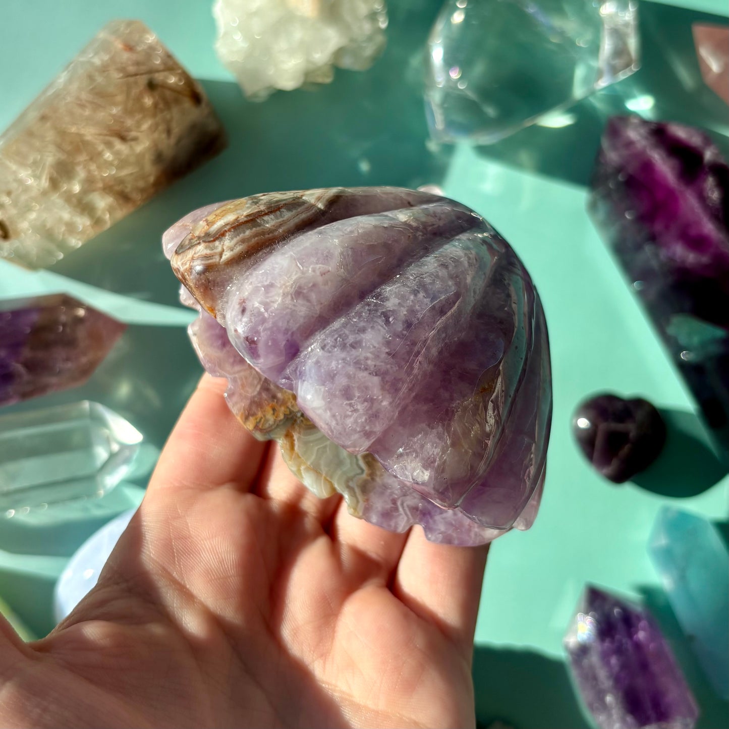 MOROCCAN AGATE / AMETHYST CLAMS