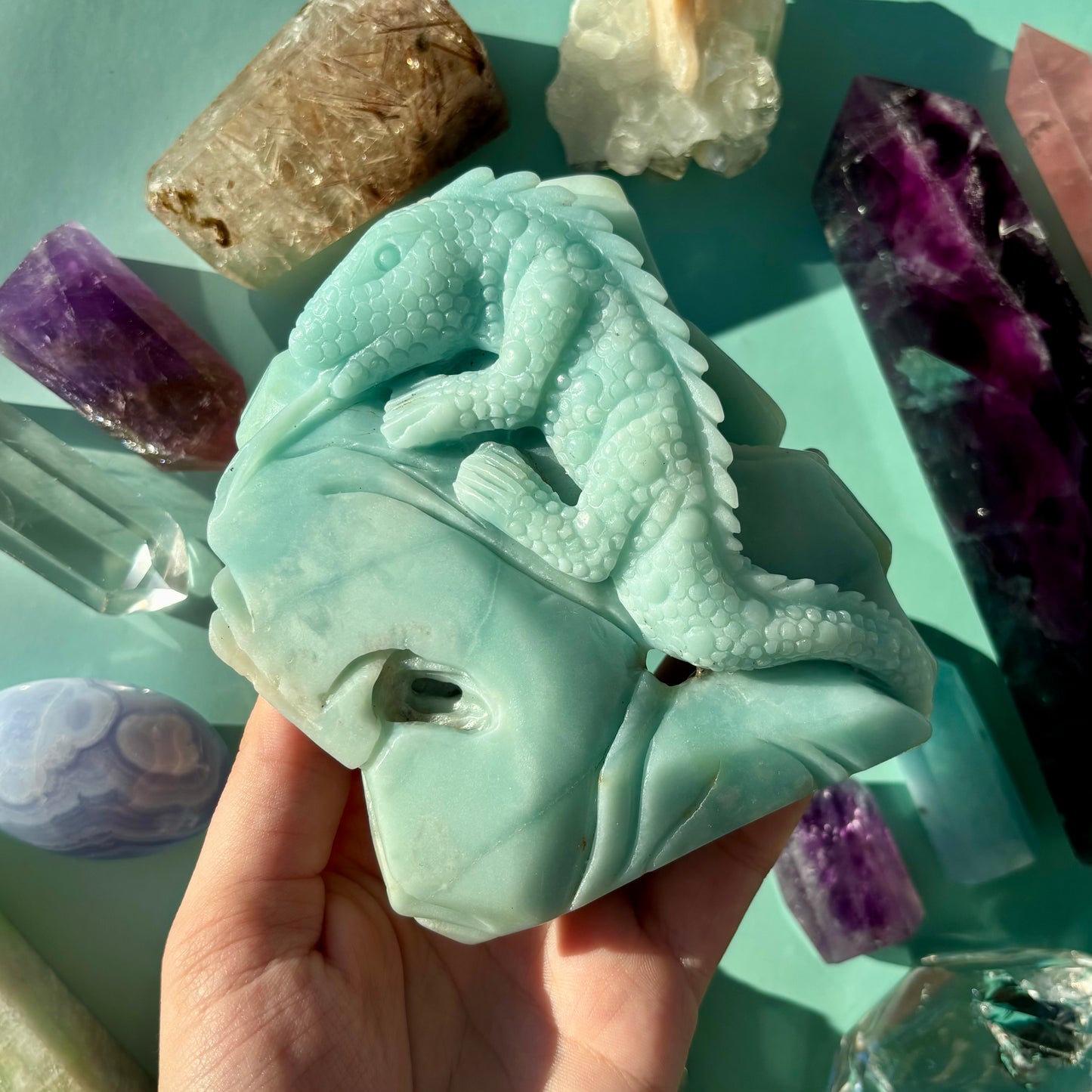 SKY BLUE QUARTZ LIZARD - 155