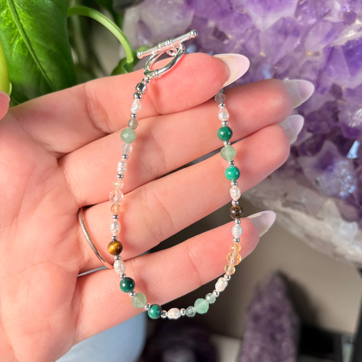 WEALTH BRACELET (MALACHITE, GREEN AVENTURINE, CITRINE, FLUORITE, TIGERS EYE)