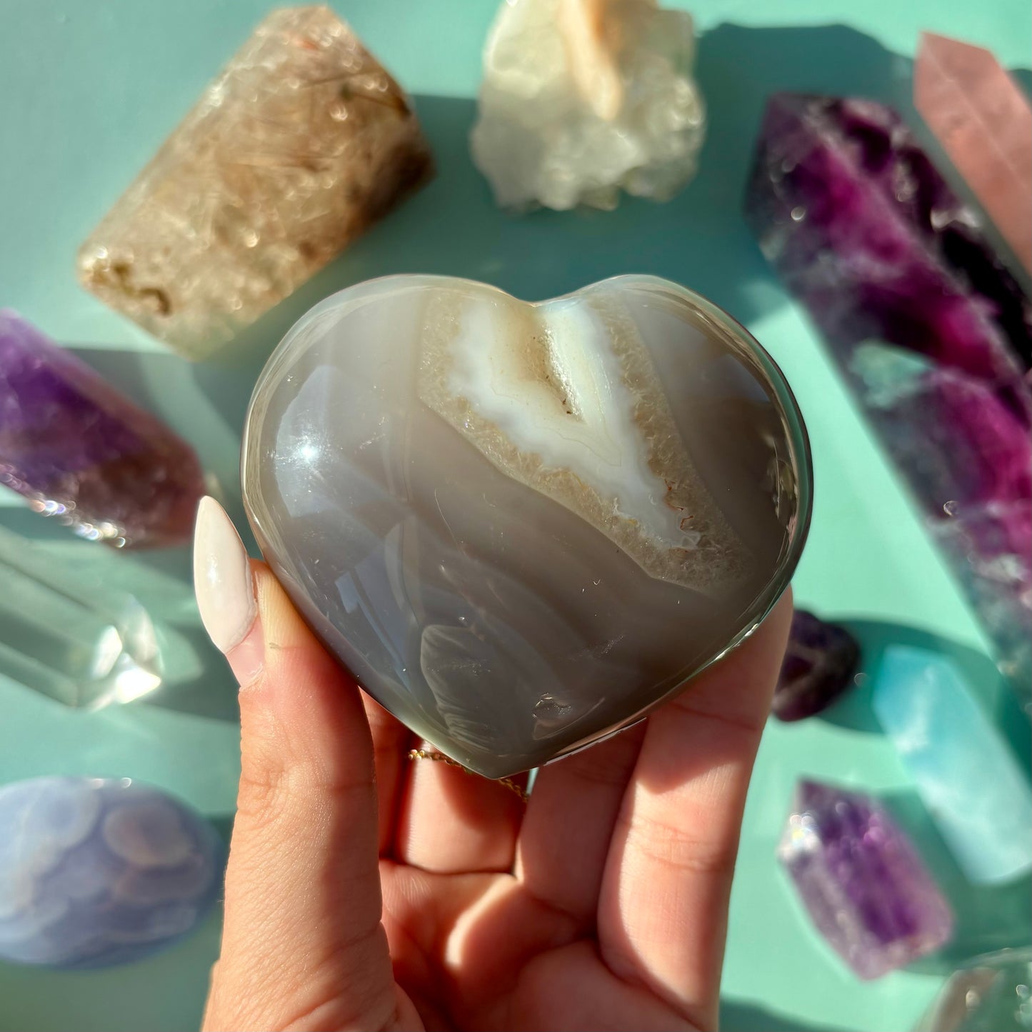 ORCA AGATE HEARTS