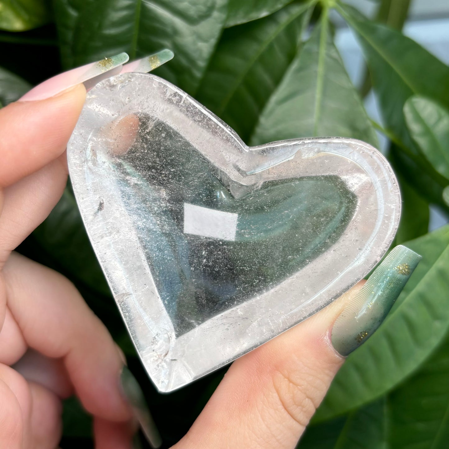 CLEAR QUARTZ HEART BOWLS