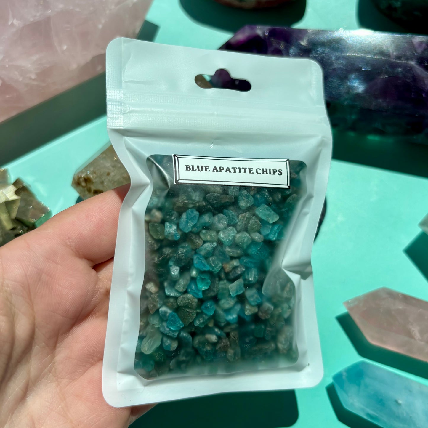 BLUE APATITE CHIPS - (100g)