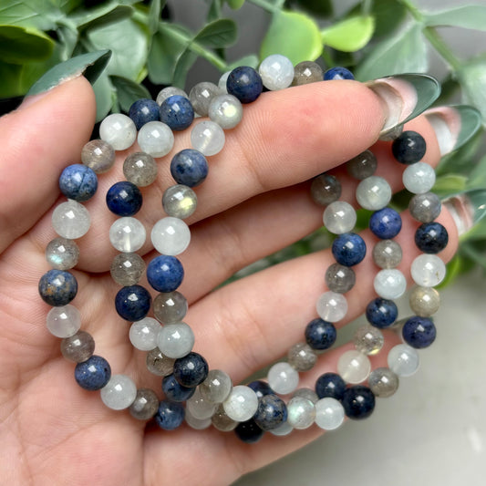 COMMUNICATION BRACELET(LABRADORITE, DUMORTIERITE, AQUAMARINE)