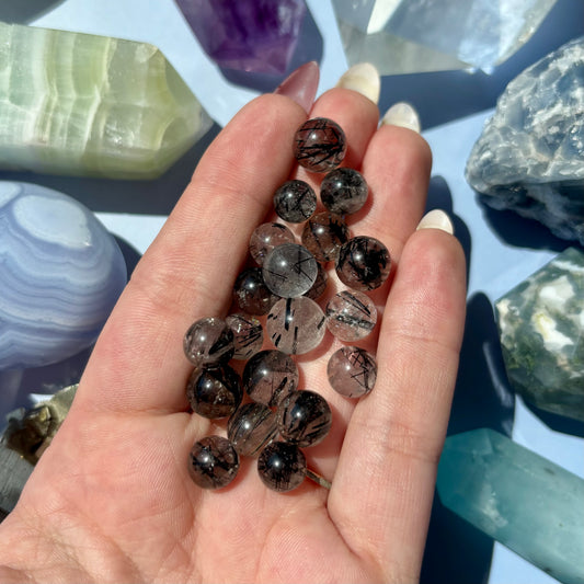 TOURMALATED QUARTZ SPHERE - MINI