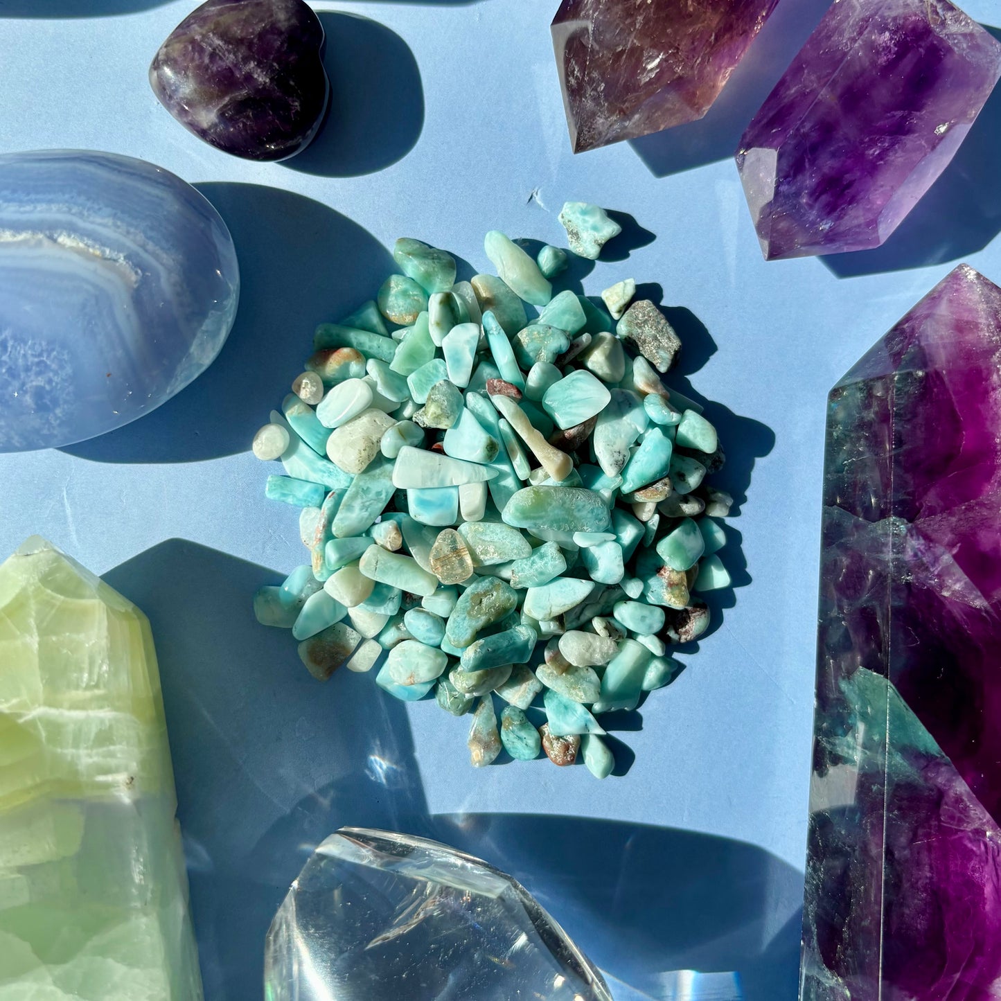 LARIMAR CHIPS - (100 GRAMS)