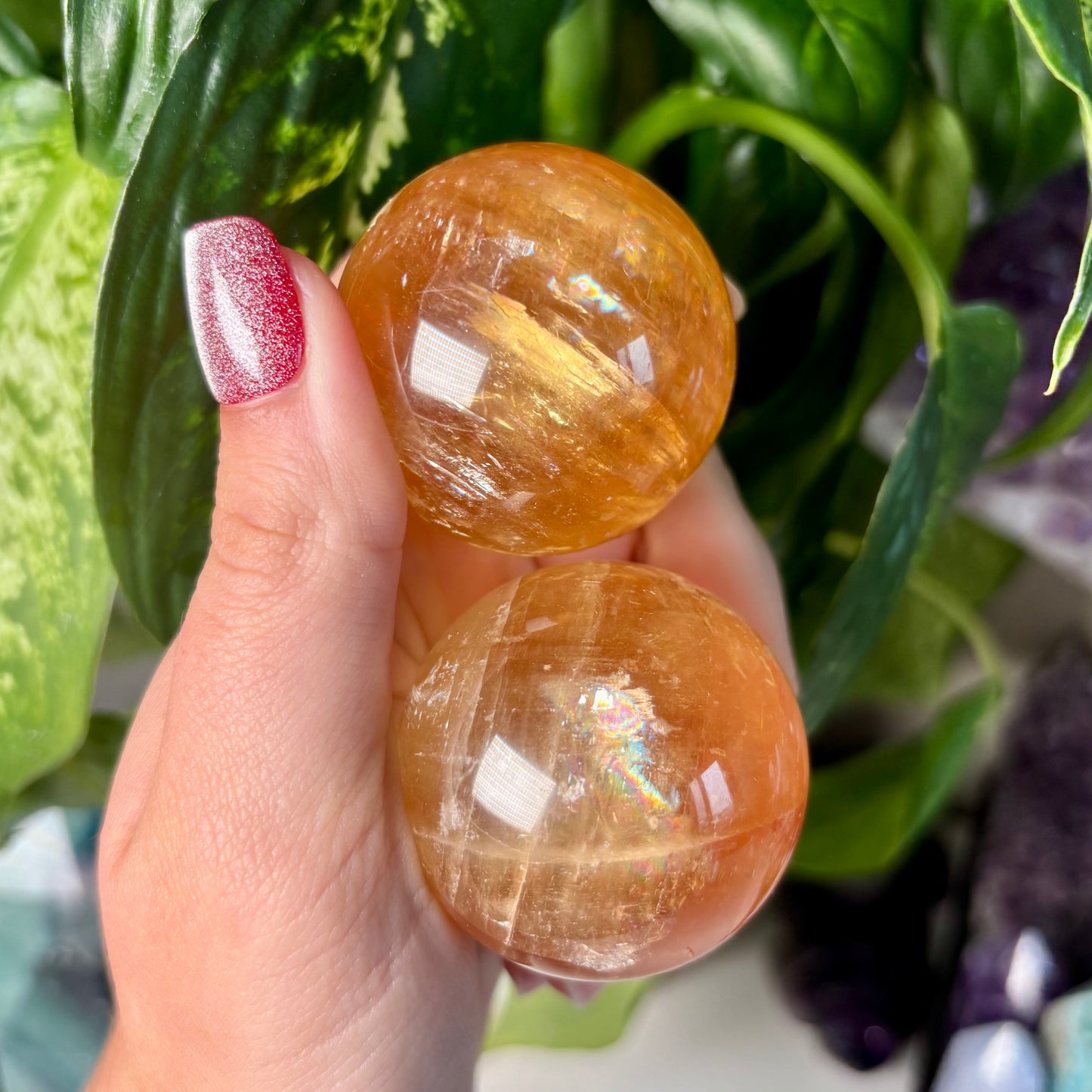 HONEY CALCITE SPHERES